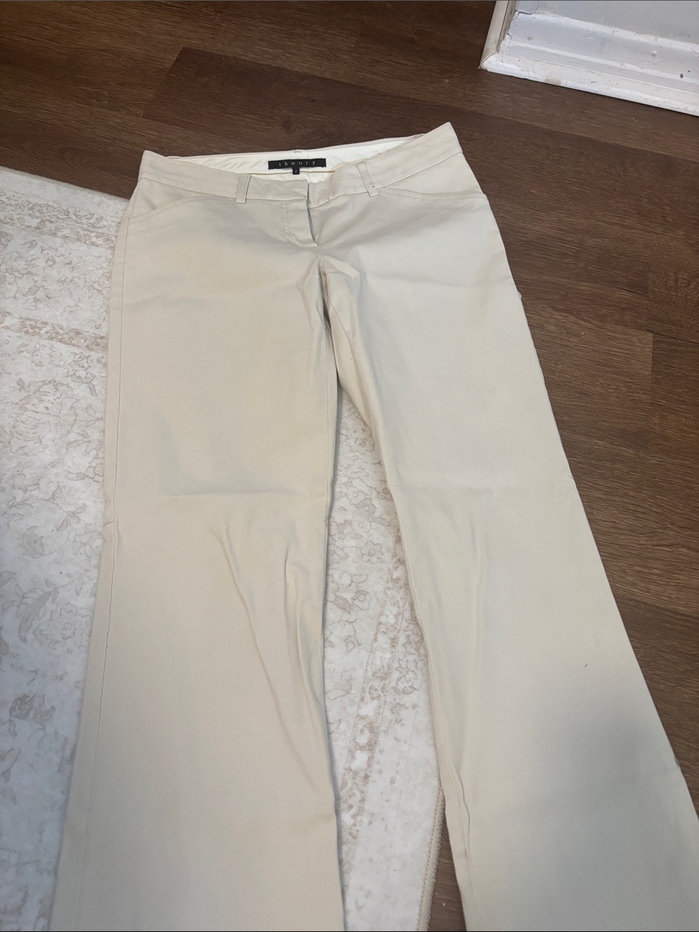 Theory Women's Cream Boot Cut Pants
